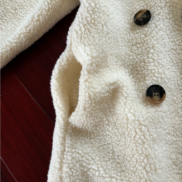 Pretty Little Thing Cream Borg Teddy Midi Coat - Picture 3 of 14